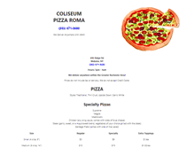 Tablet Screenshot of coliseumpizzaroma.com